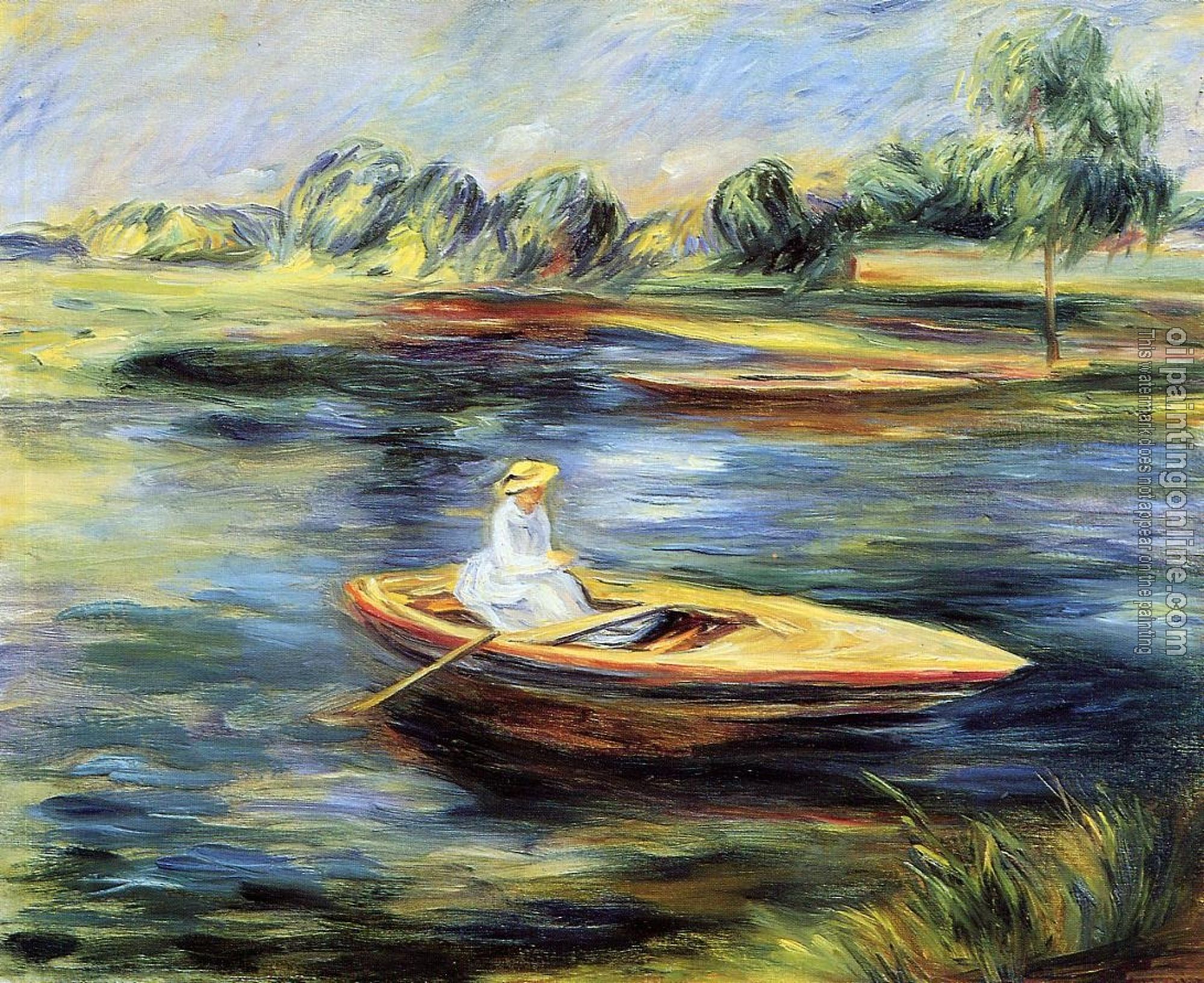 Renoir, Pierre Auguste - Young Woman Seated in a Rowboat